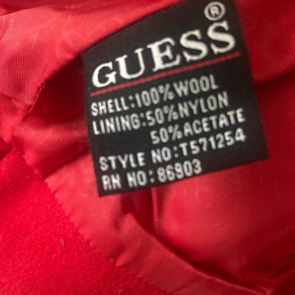 GUESS Bold Red Bomber Jacket - Picture 6 of 6